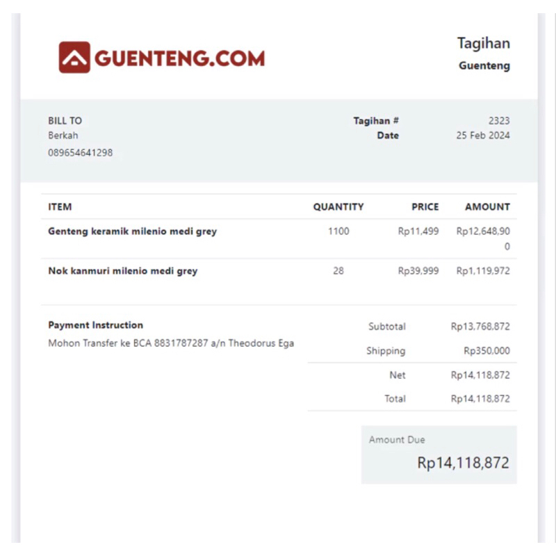 Genteng Kanmuri Milenio Medi Grey Original