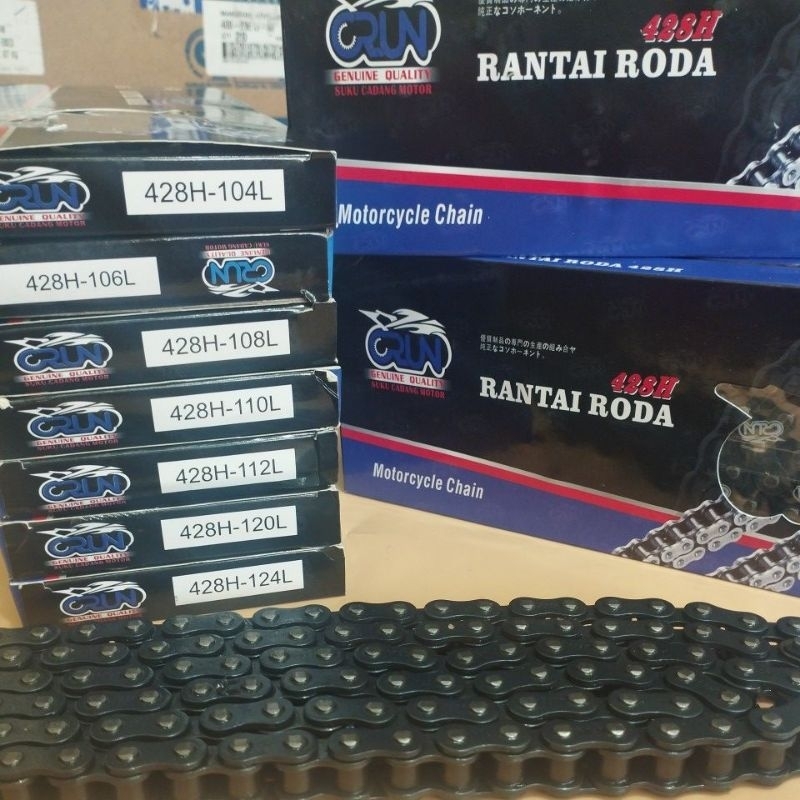 CRUN RANTAI RODA MOTOR 428-104L /428-106L /428-108L /428-110L /428-112L /428-120L /428-124 /RANTAI M