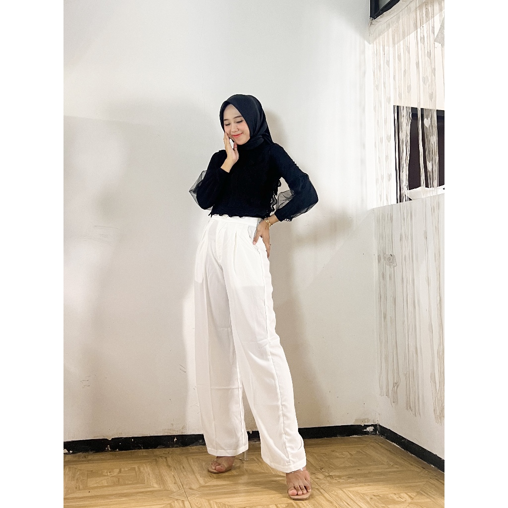 CELANA KULOT WANITA WARNA PUTIH | WIDE LEG WHITE | KULOT PUTIH