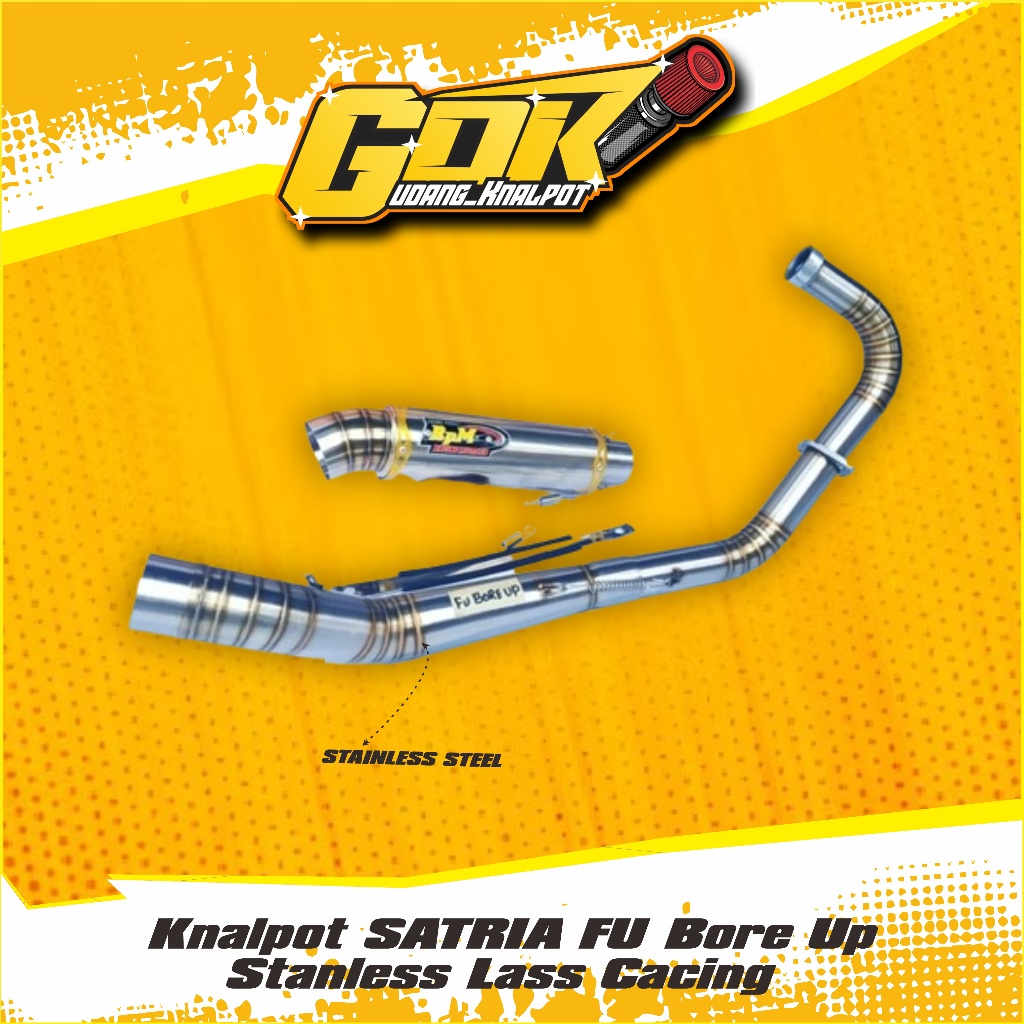 Knalpot SATRIA FU Bore Up Stanless Lass Cacing
