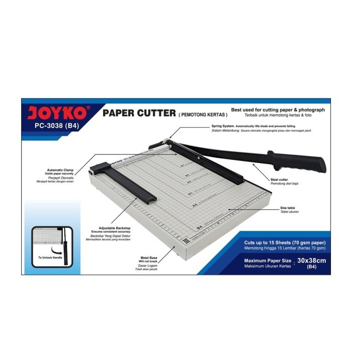 

Paper Cutter / Pemotong Kertas B4 - Joyko PC-3038 MURAH