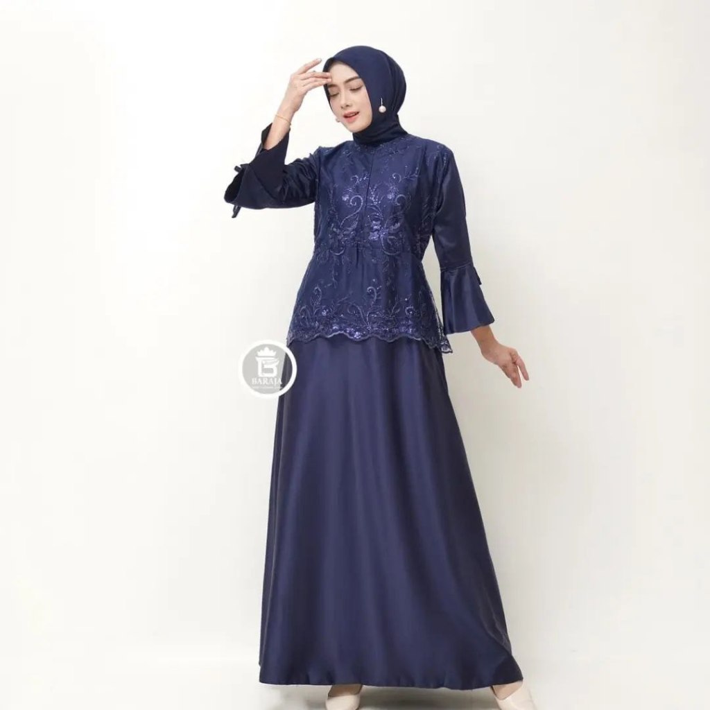 BARAJA | Gamis Mayasa | Gamis Brokat Mewah | Dress Silky Simpel | Dress Syari Premium | Gamis Mewah 