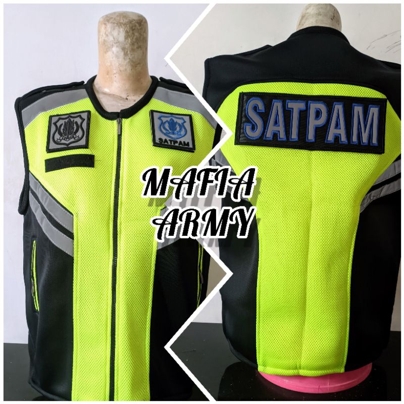 Rompi Security / Rompi Satpam Bahan Double Mesh Tebal Full Logo Bordir Terbaru Satpam Bahan Tebal