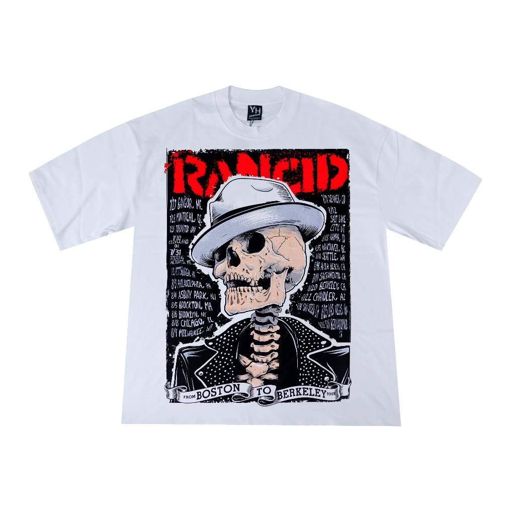 RANCID BUCKET MUSIC BAND KAOS OVERSIZE TSHIRT COMBED 20S