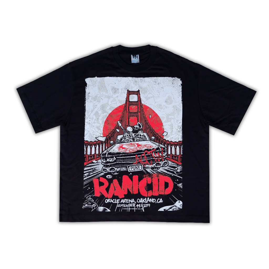 RANCID OAKLAND MUSIC BAND KAOS OVERSIZE TSHIRT COMBED 20S