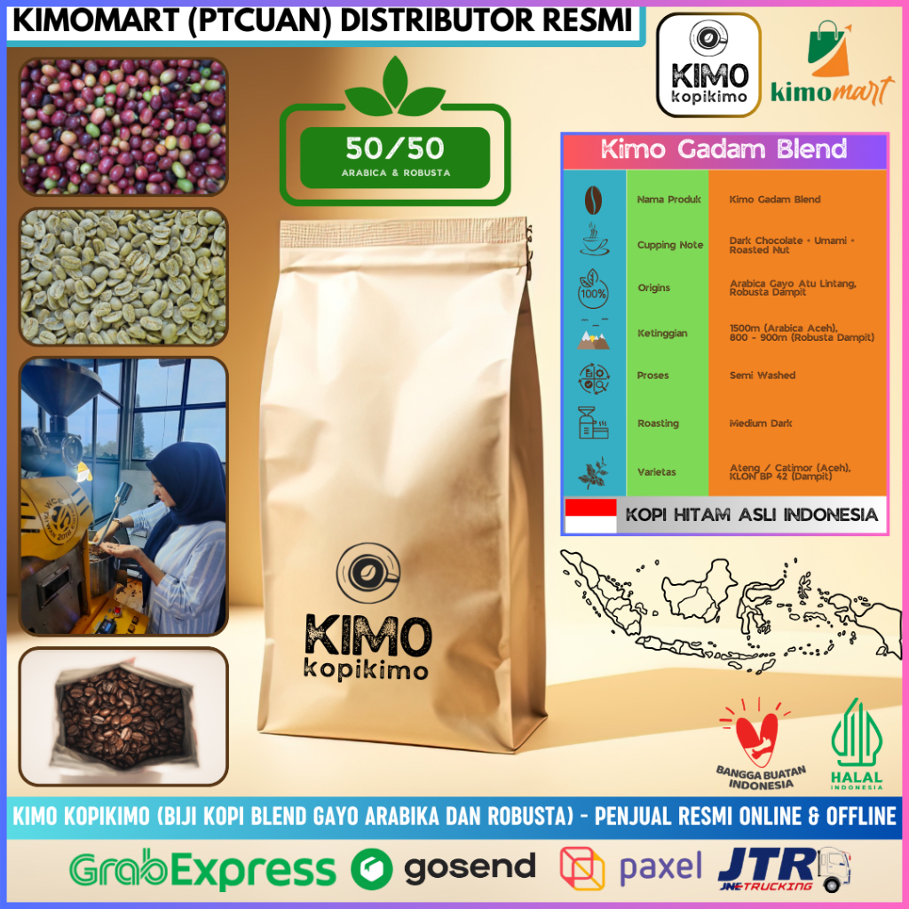 

Kopi Arabica Robusta Blend Pilihan Biji atau Bubuk Giling - 1 KG