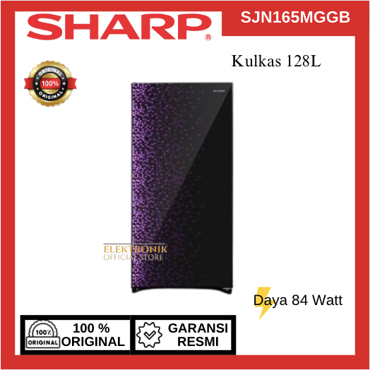 SHARP KULKAS 1 PINTU SJX165MGGB 128L/SJX-165MGGB/SJX 165MGGB/SHARP KULKAS 1 PINTU/SHARP KULKAS LOW W