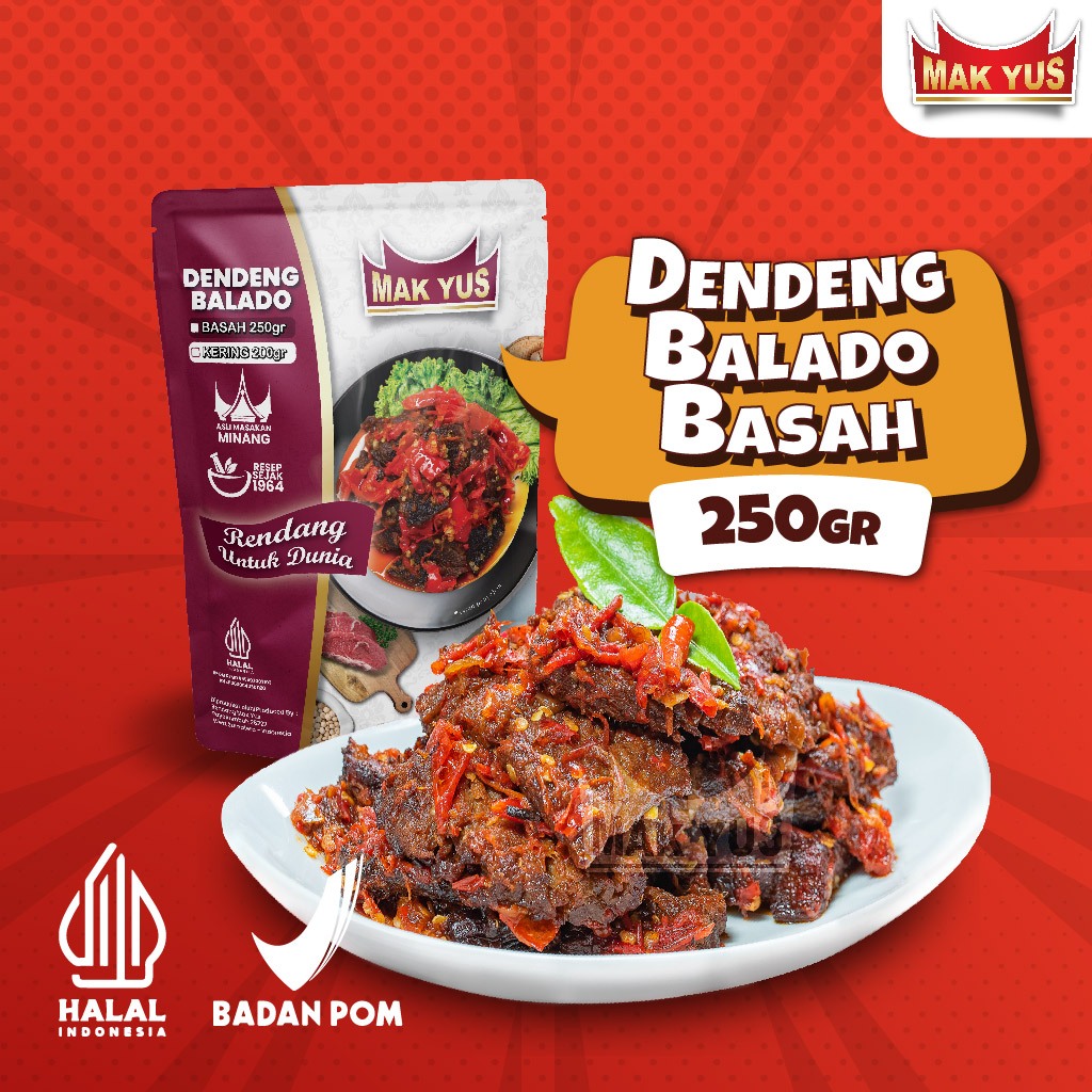 

Dendeng Balado Basah (250gr) Mak Yus