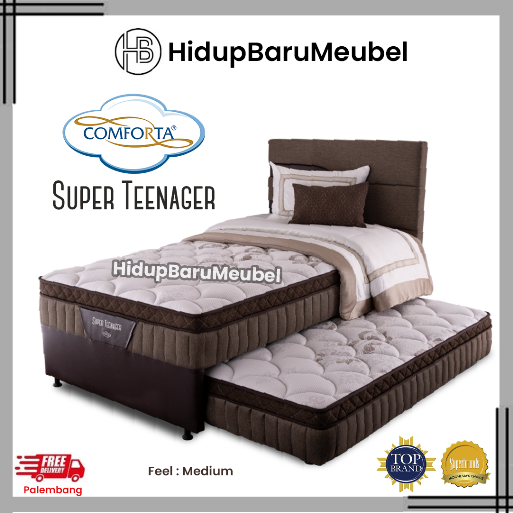 Springbed 2in1 Comforta SUPER TEENAGER / Kasur Matras Spring Bed Sorong Anak / Tempat Tidur Dorong A