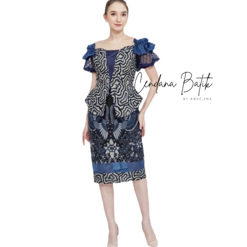 Dress Batik / Dress Batik Pesta / Dress Batik Wanita Modern / Dress Batik Kombinasi
