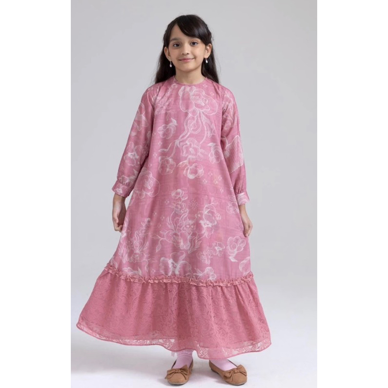 Tanra Dress Girl Baju Dress Anak Perempuan Muslim Riamiranda Selayar RM Ria Miranda Lebaran Raya
