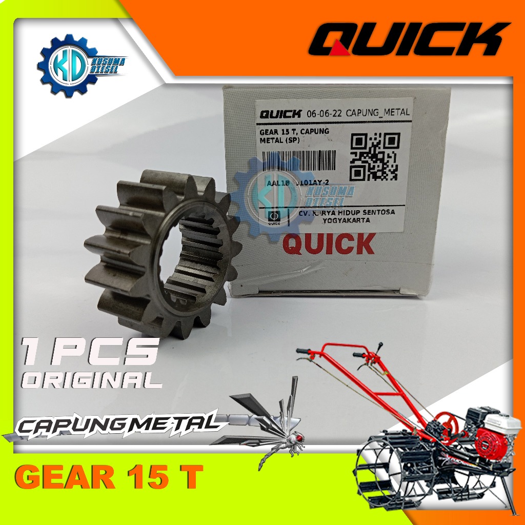 GEAR 15 T, CAPUNG METAL (SP) - GIGI - 15 MATA - TRAKTOR - SPAREPART - ORIGINAL - QUICK - MURAH - PRO