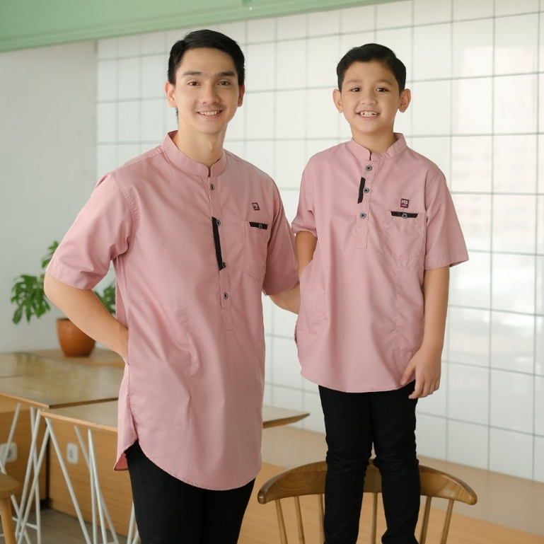 Terlaris Baju Koko Couple Ayah Dan Anak Laki2 Bahan Katun TOYOBO-Baju muslim ayah-anak