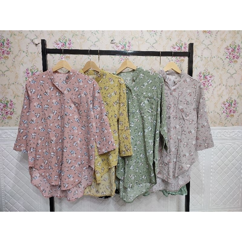 TUNIK MOTIF BUNGA / TUNIK CRINKLE MOTIF / TNK01