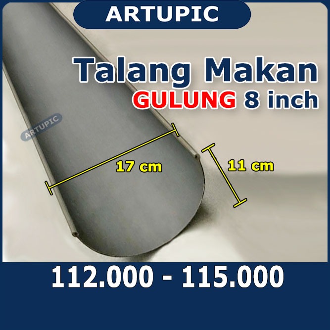 NEW- TALANG PAKAN MAKAN GULUNG 8 INCH TALANG AIR OVAL PVC 8" STENGAH LINGKARAN LANGGENG 4METER 4M 4