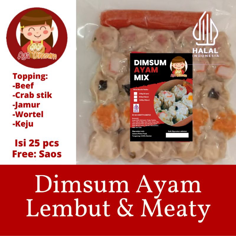 

DIMSUM MIX AYA DIMSUM TANGERANG/ ISI 25/ FROZEN FOOD