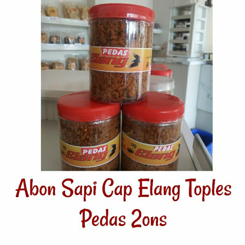 

Abon Sapi SUPER Cap Elang Kemasan Toples 2ons (pedas/manis)