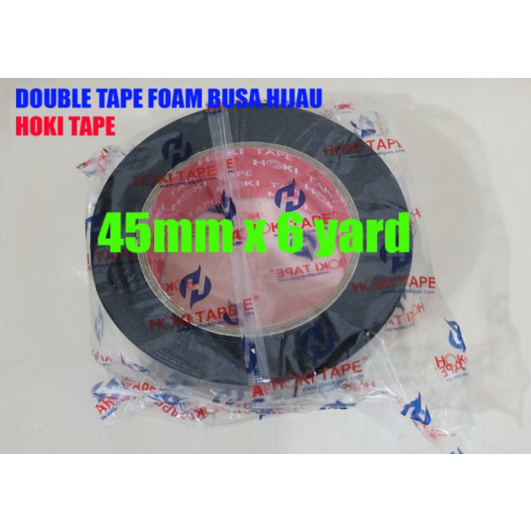 

DOUBLE TAPE FOAM BUSA HIJAU 45mm x 6 yard HOKI TAPE lakban selotip