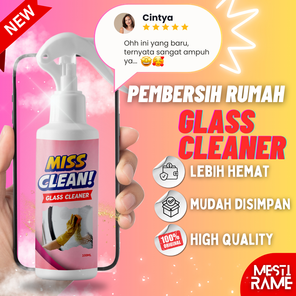 Cairan pembersih dan pengkilap kaca cermin kaca jendela kaca meja