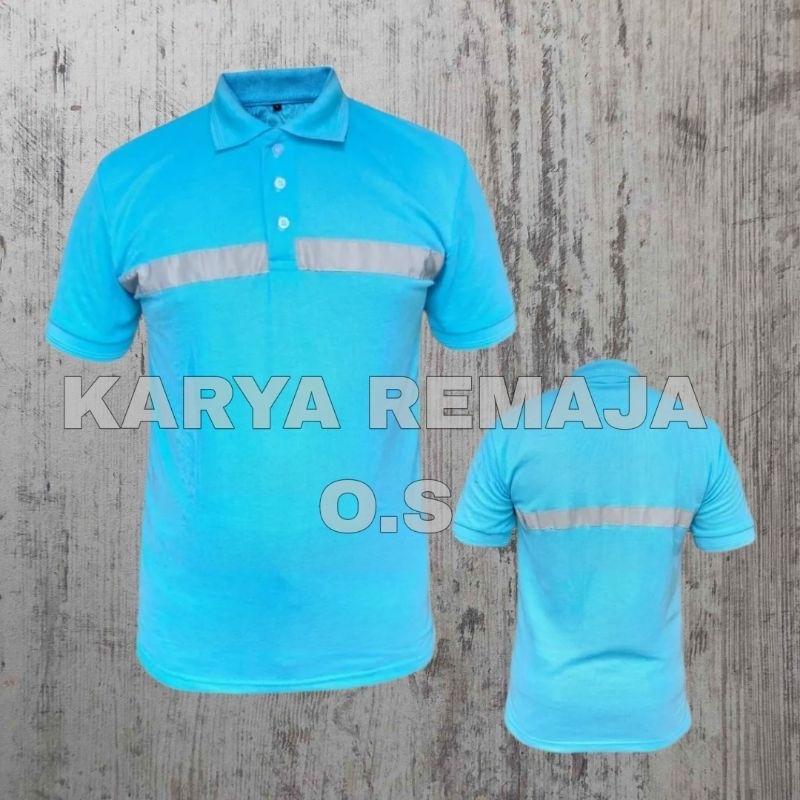 Kaos Polo pendek Safety Skotlet Kaos Polo pabrik kaos polo skotlet baju kerja Baju outdoor biru stab