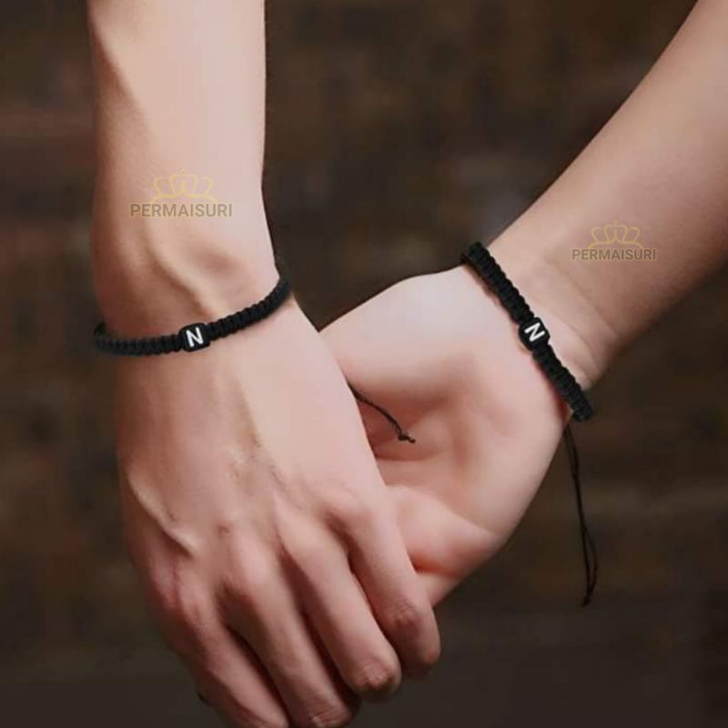 Gelang Couple + Inisial Huruf Gelang Pasangan