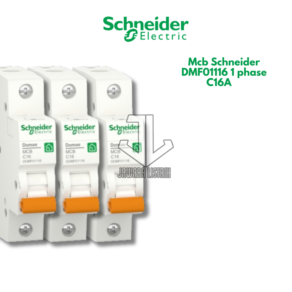 SCHNEIDER DOMAE MCB 16 AMPER 1 PHASE 6000 VA ORIGINAL
