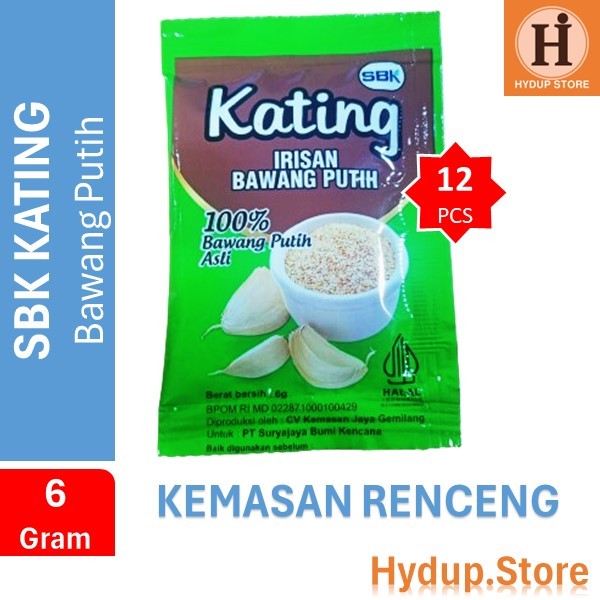 

Bawang Putih Kating SBK Irisan Kemasan Renceng 6 Gram