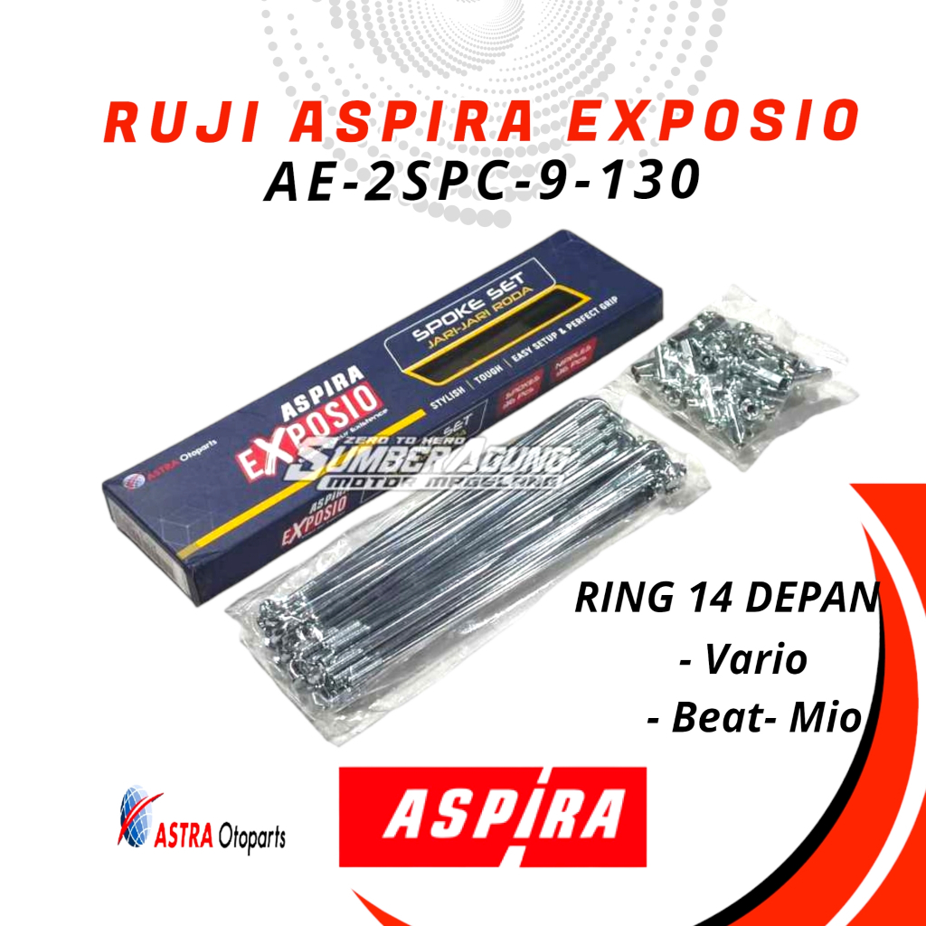 JARI JARI RUJI DEPAN CHROME VARIO BEAT MIO RING 14 ORI ASPIRA EXPOSIO AE-2SPC-9-130
