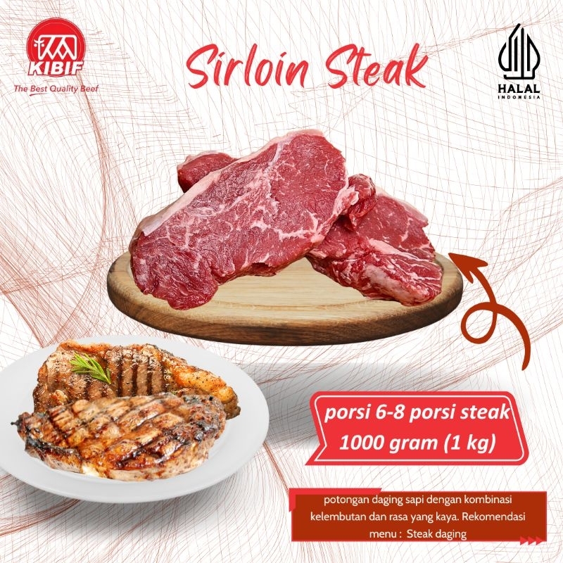 

Sirloin Steak 1kg (6 - 8 porsi)