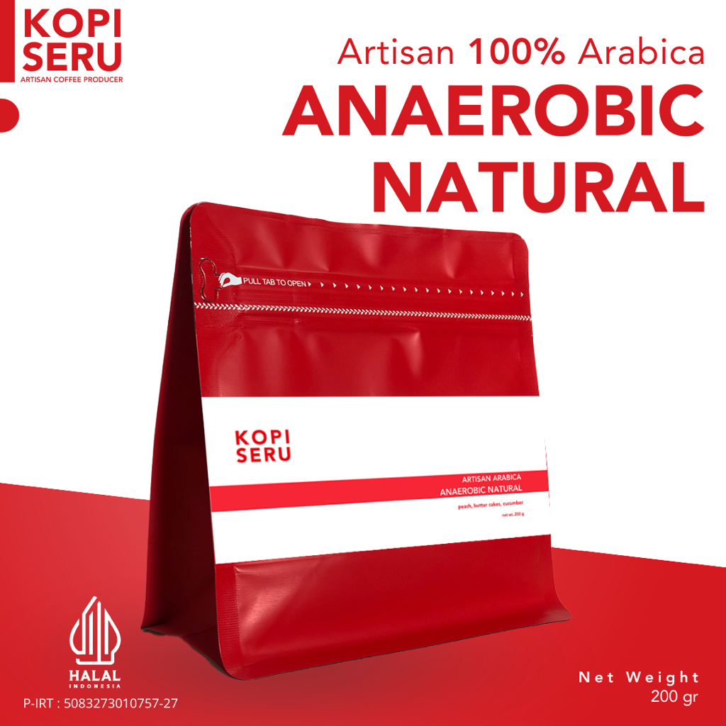 

Artisan Coffee Anaerobic Natural Kopi Seru 200g Peach, Butter Cakes - Biji Kopi