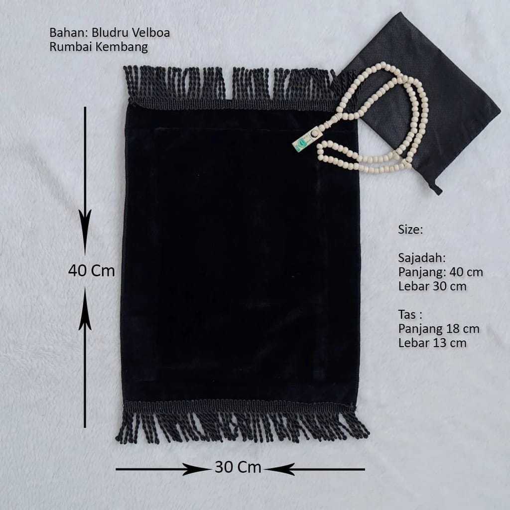 Sajadah Muka Travelling Pouch Kecil Khusu Hitam Dan Putih ( Kecil )