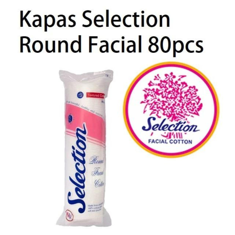 kapas selection round facial cotton bulat 80 pcs oval