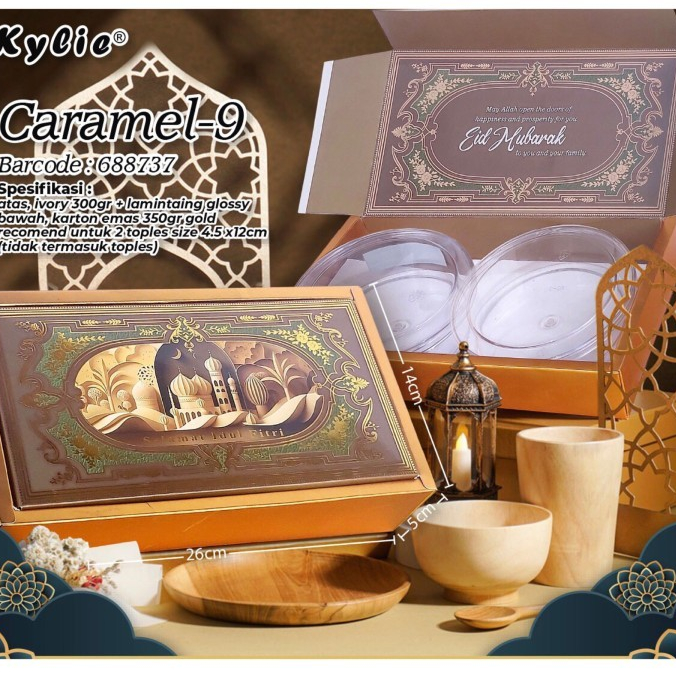 

READY STOK] Box caramel-9/box idul fitri/box hampers