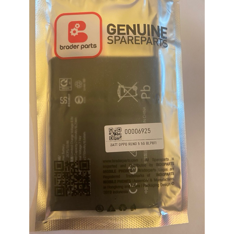 Bateray batre BLP811 OPPO RENO 5 5G ORIGINAL