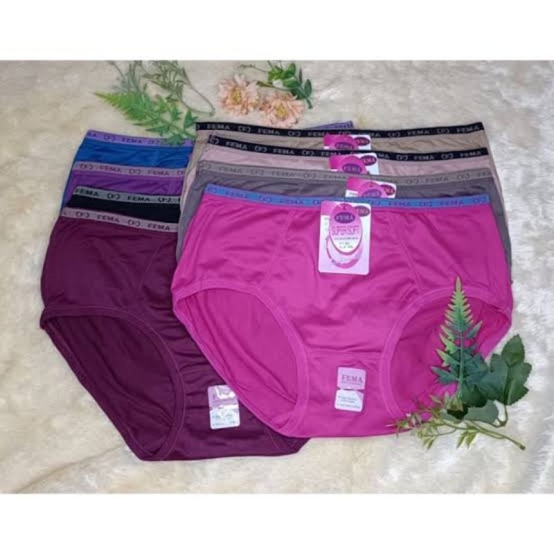 celana dalam wanita fema 6 pcs