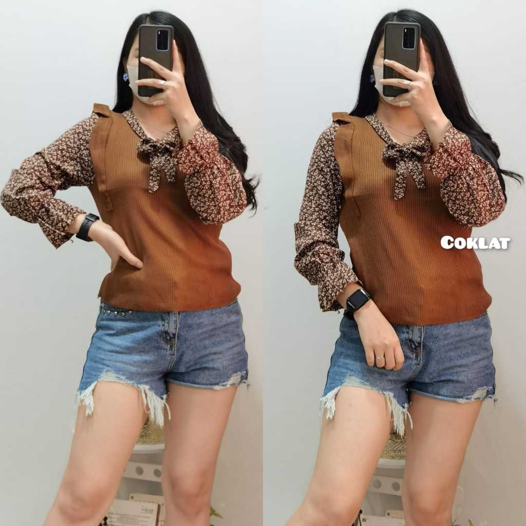 GLIVEO (COD) - BLUS RAJUT ANGEL FLOWY PITA IMPORT PREMIUM / ATASAN RAJUT WANITA / ATASAN RAJUT LENGA