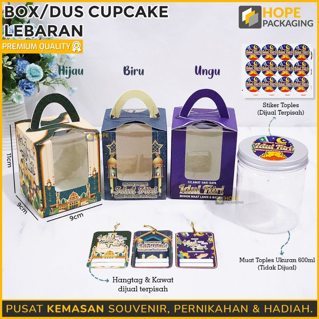 

Box Dus Cupcake + Tatakan Size : 9x9x11cm/ Box Souvenir Hampers Idul Fitri/ Kotak Kue Lebaran/ Kotak Window