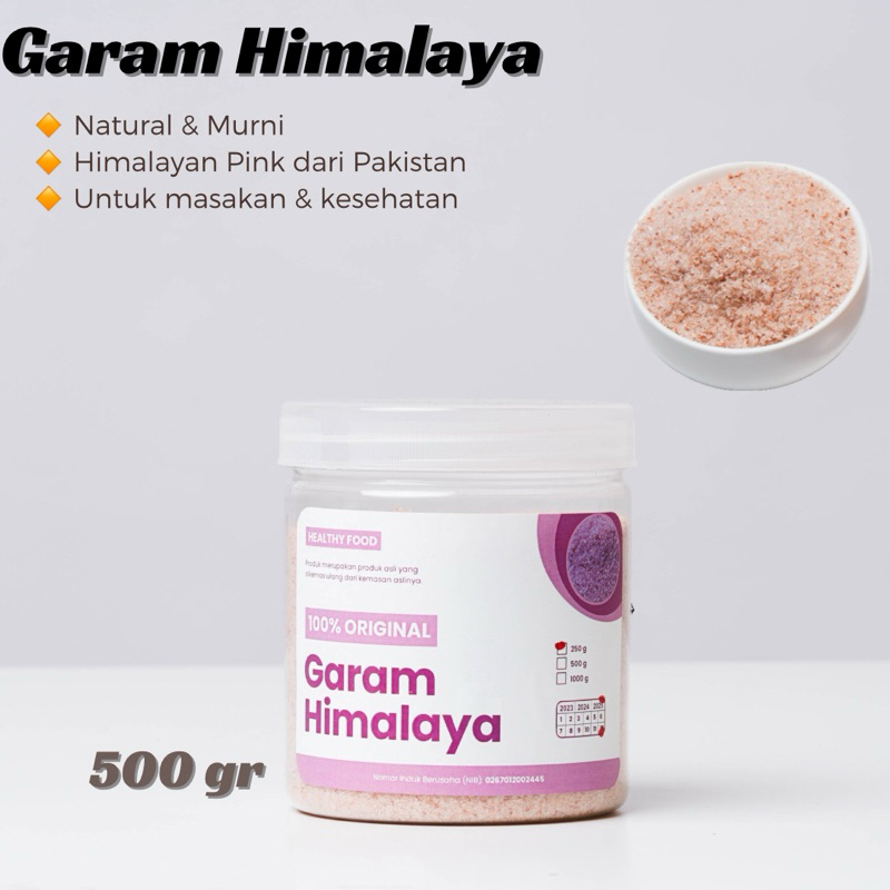 

GARAM HIMALAYA PINK PAKISTAN 500gr asli non rafinasi ping organik JSR import gunung himalayan salt