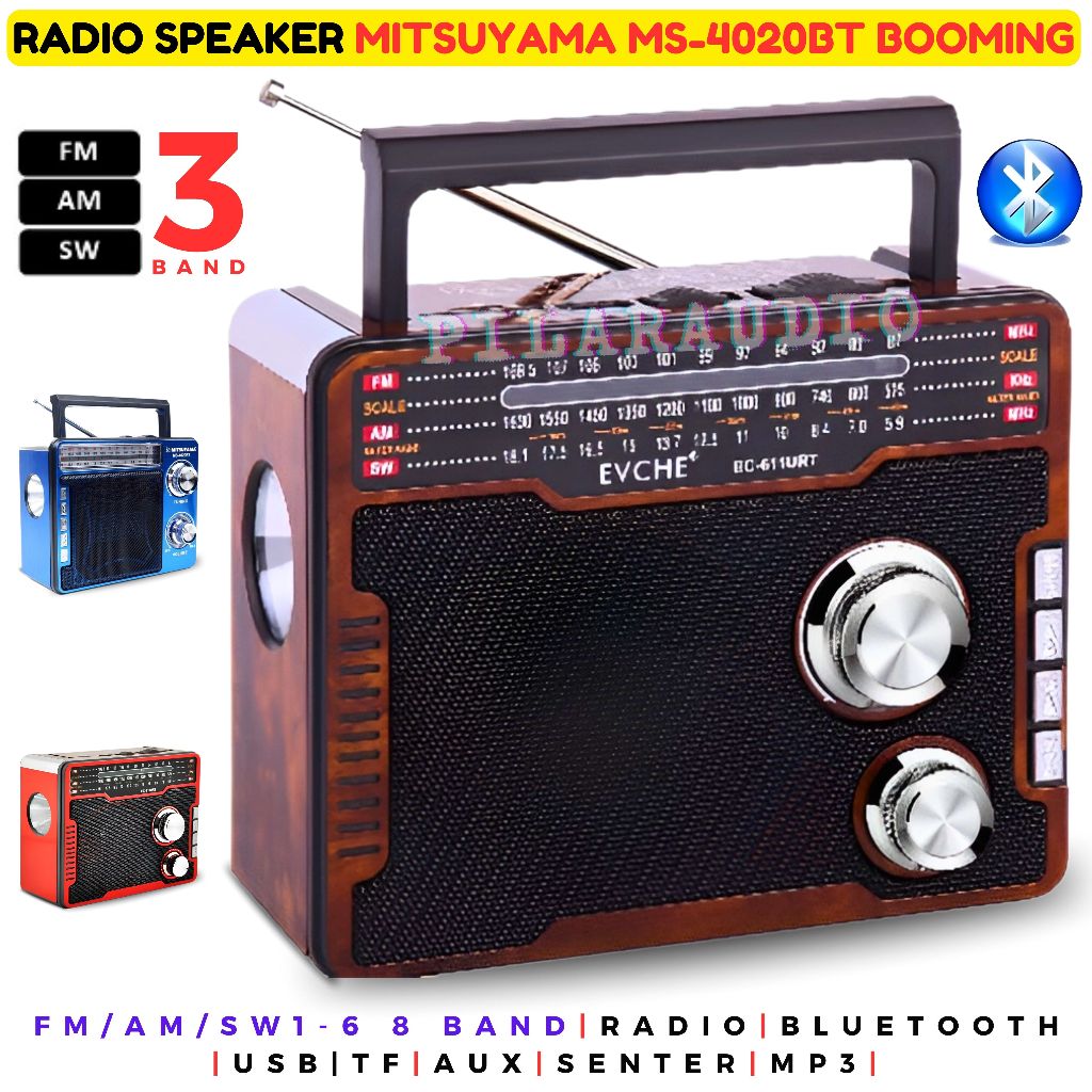 Radio fm/am/sw Speaker portable Bluetooth FM radio Klasik Design FM/Kartu TF/USB MITSUYAMA MS-4020BT