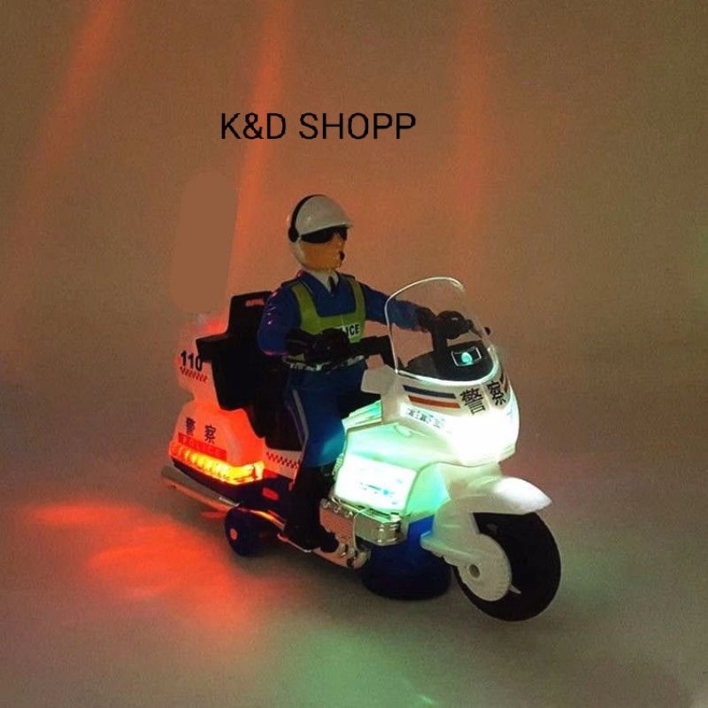 Mainan motor polisi-motor polisi ada musik dan lampunya