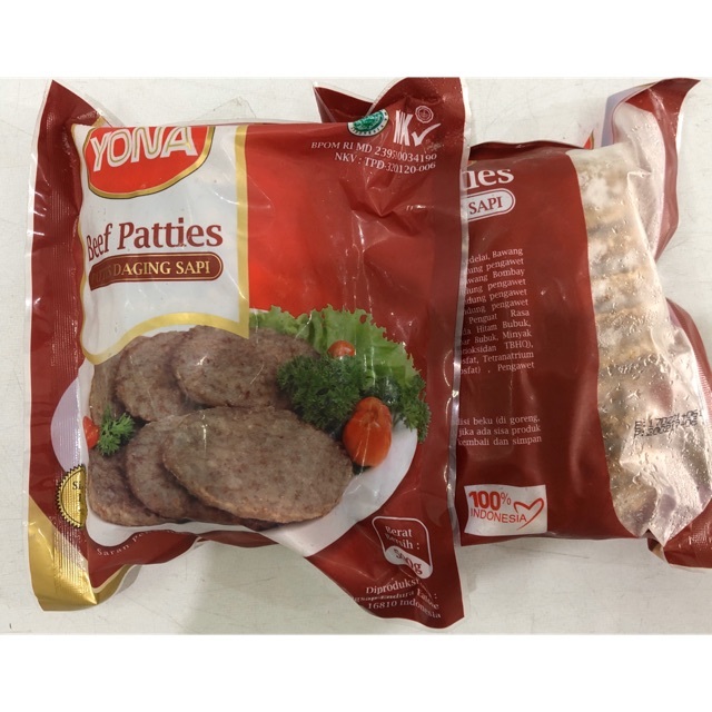 

YONA BEEF PATTIES/BEEF BURGER/DAGING BURGER 500 GR