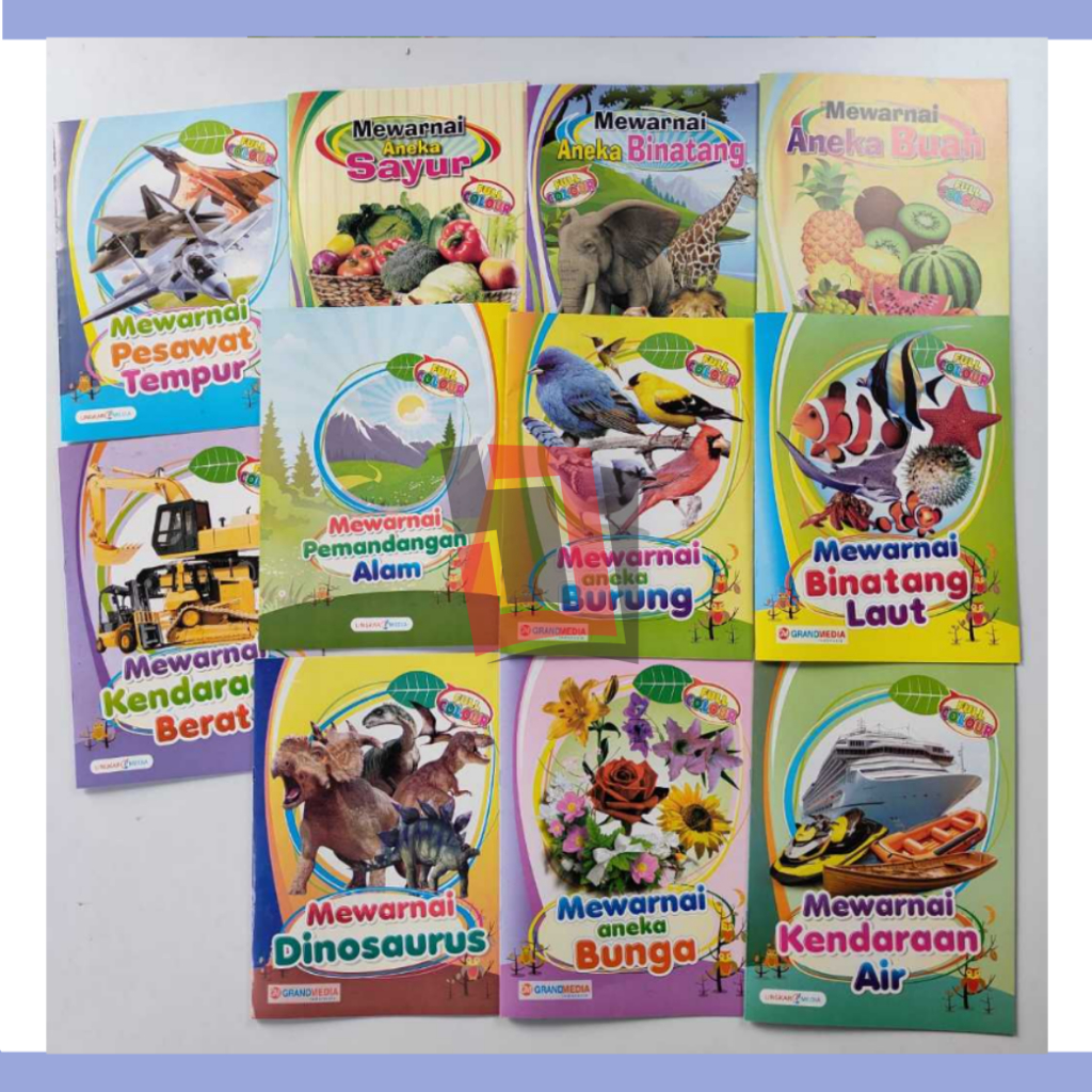

Buku Mewarnai Ukuran A4 Aneka Hewan Buah Transportasi Alat Berat Binatang Laut