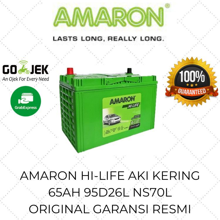 AMARON HI LIFE Aki Kering MOBIL INNOVA BENSIN FORTUNER BENSIN ELF FUSO 65Ah Ampere 95D26L NS70L ORIG