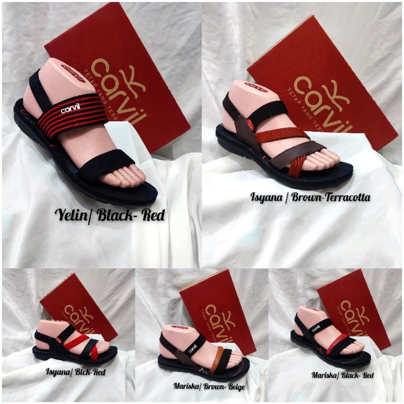 Carvil Sandal tali wanita Isyana.... Sandal tali Carvil terbaru.