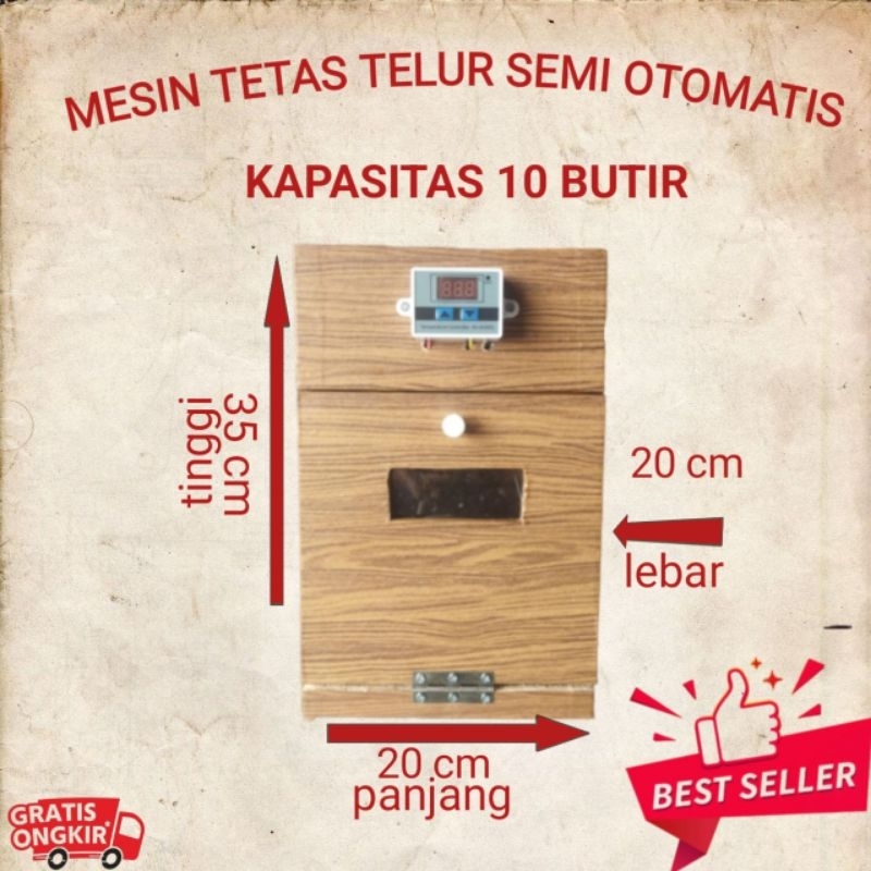 mesin penetas telur semi otomatis kapasitas 10 butir