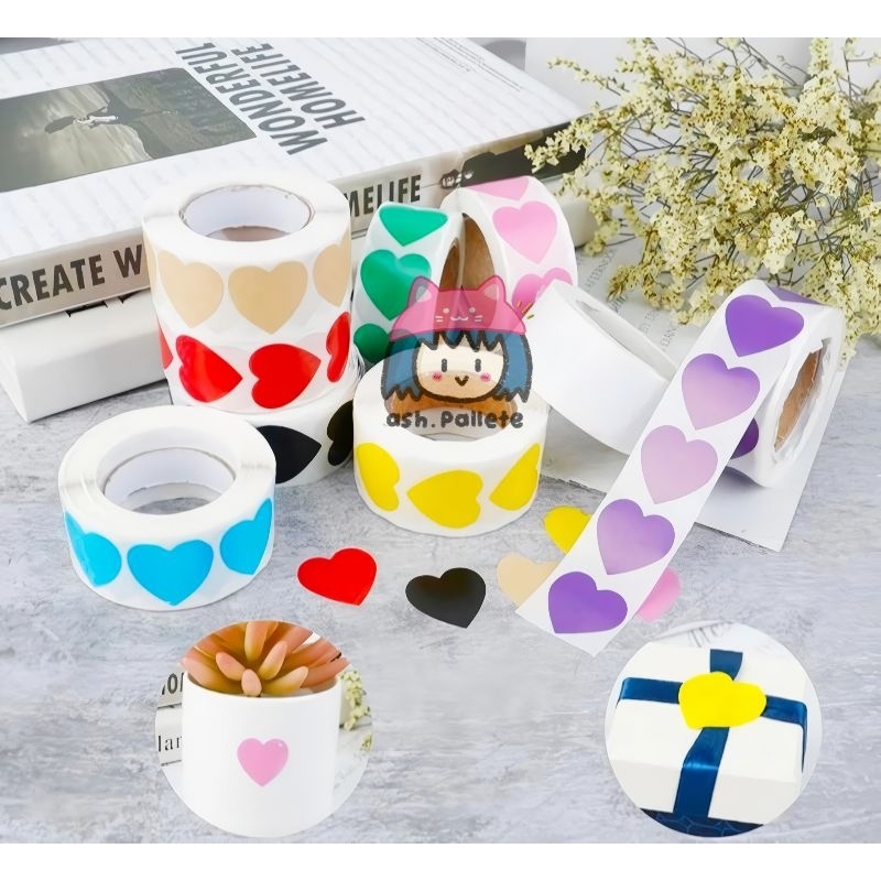 

[50 PCS] STIKER LOVE ROLL, STIKER DECO, STIKER FREEBIES ECER 2,5 cm