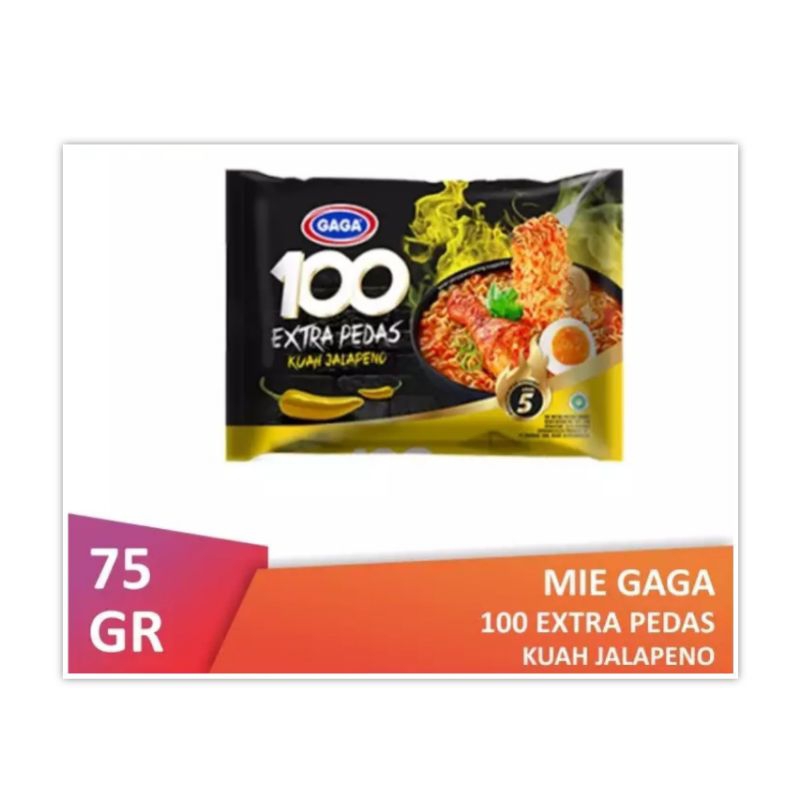 

Gaga 100 Mie Instant Extra Pedas Kuah Jalapeno 75 gr