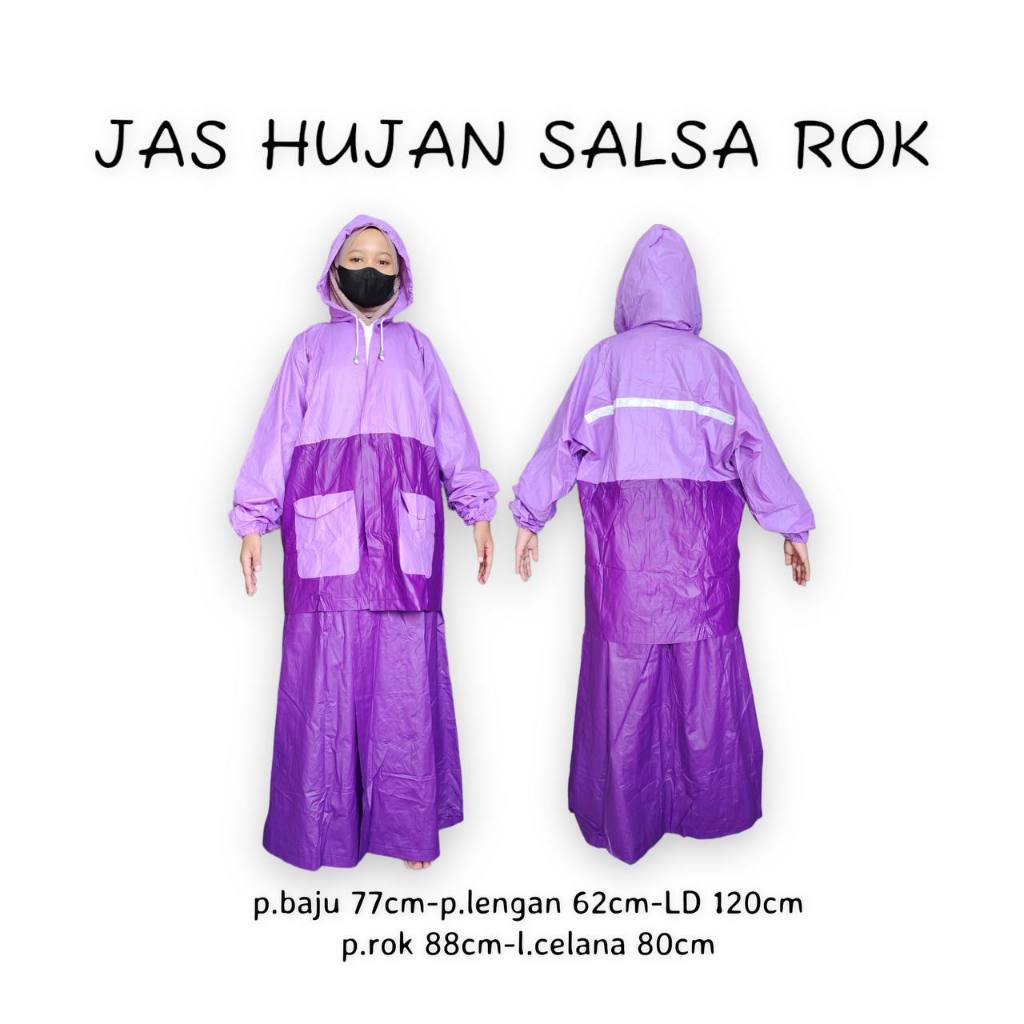 JAS HUJAN SALSA ROK / JAS HUJAN JAKET ROK DEWASA BAHAN PVC
