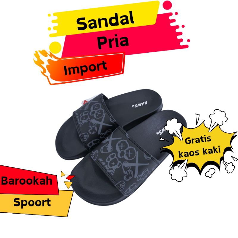 BG 953 Sandal Pria Slop Casual  Karet Distro Keren  Original 100% Sandal Cowo Dewasa  Kekinian Ori