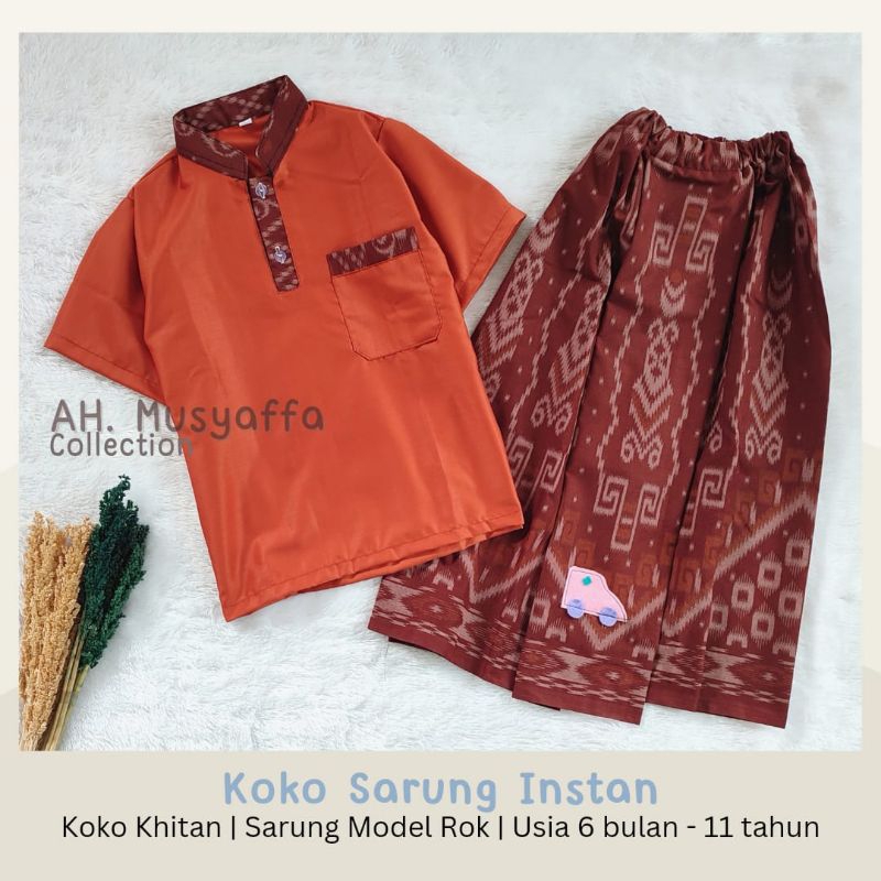 (PART-3) KOKO SARUNG INSTAN Anak 1-11 Tahun Sarkoci Bayi Baju Sunat Hitam Pink Krem Coksu Army Biru 